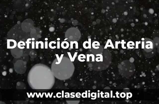 Definición de Arteria y Vena