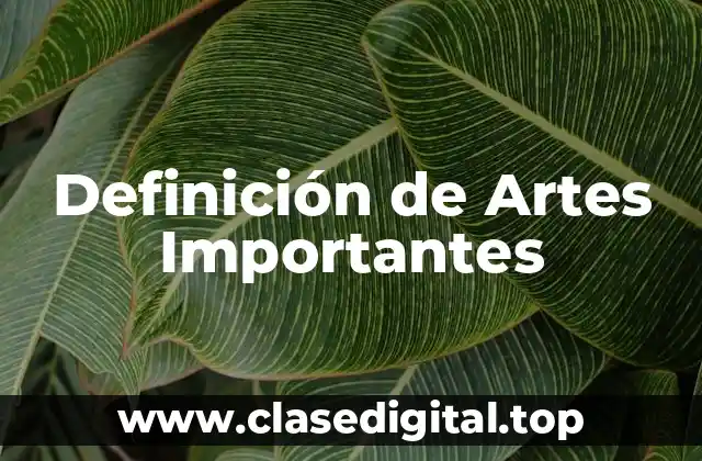 Definición de Artes Importantes