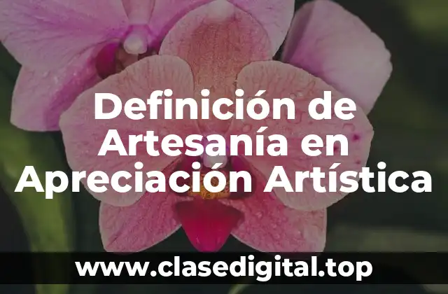 Definición de Artesanía en Apreciación Artística