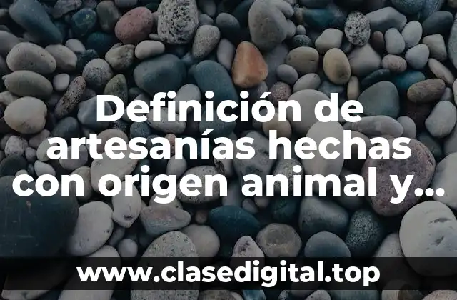 Definición de artesanías hechas con origen animal y vegetal