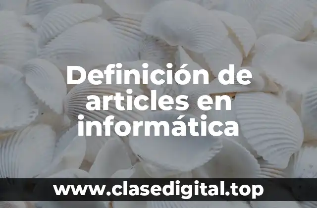 Definición de articles en informática