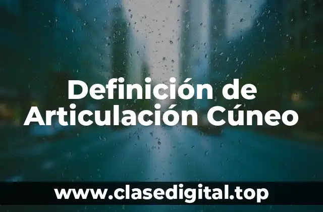 Definición de Articulación Cúneo