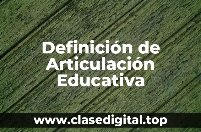 Definición de Articulación Educativa