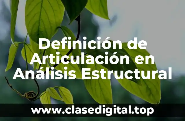 Definición de Articulación en Análisis Estructural