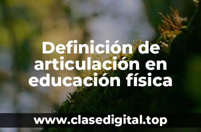 Definición de articulación en educación física