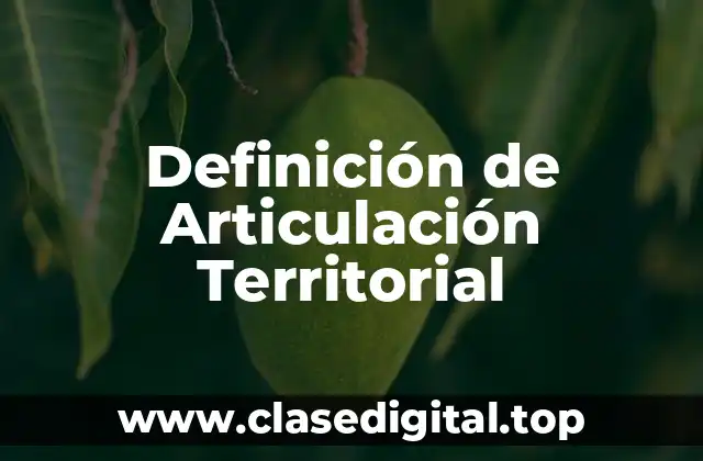 Definición de Articulación Territorial