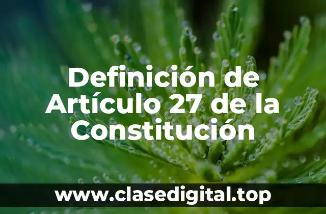 Definición de Artículo 27 de la Constitución