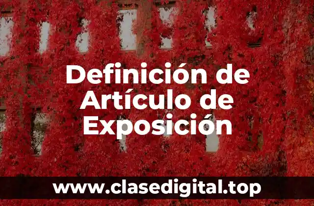 Definición de Artículo de Exposición