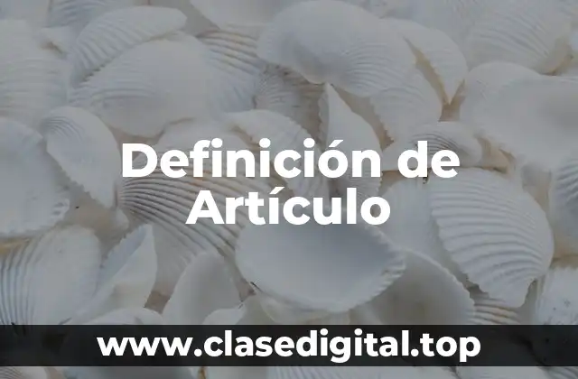 Definición técnica de Artículo