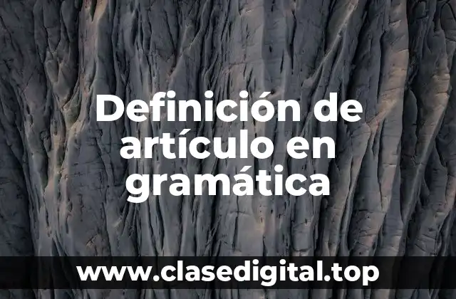 Definición de artículo en gramática