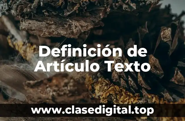 Definición de Artículo Texto