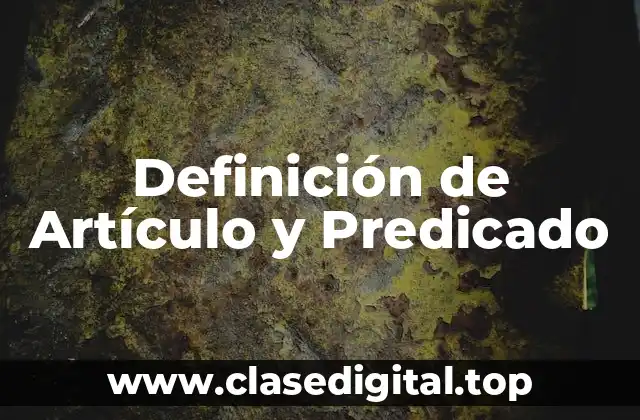 Definición de Artículo y Predicado