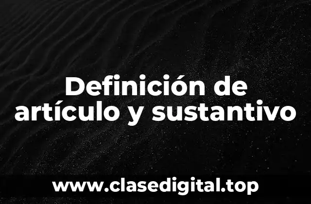 Definición de artículo y sustantivo