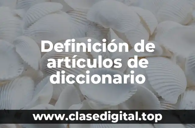Definición de artículos de diccionario