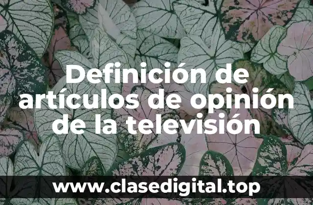 Ejemplos de artículos de opinión de la televisión