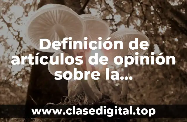 Definición de artículos de opinión sobre la contaminación