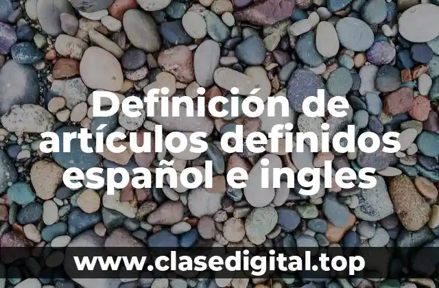 Definición de artículos definidos español e ingles