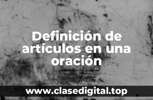 Definición de artículos en una oración