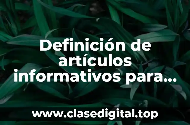 Definición de artículos informativos para niños