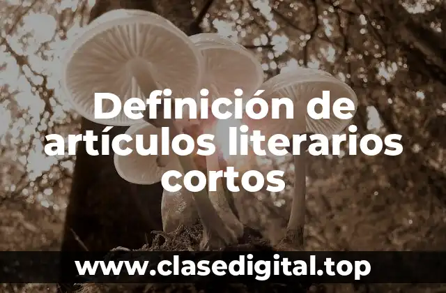 Definición de artículos literarios cortos