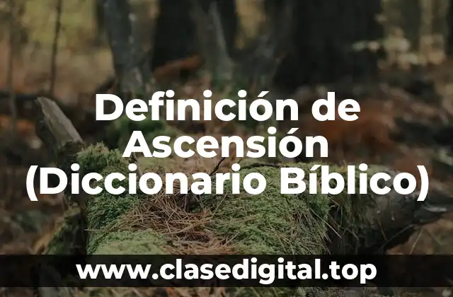 Definición de Ascensión (Diccionario Bíblico)