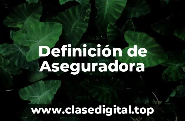 Definición de Aseguradora