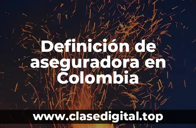 Definición técnica de aseguradora en Colombia