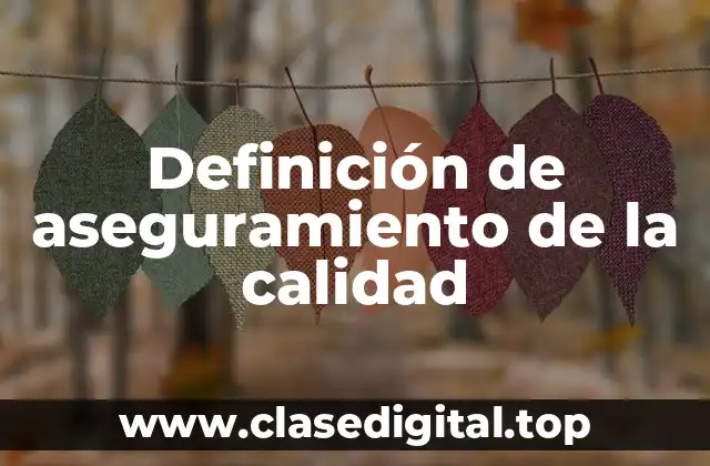 Ejemplos de aseguramiento de la calidad