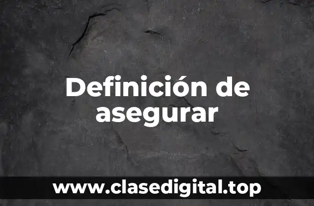 Definición de asegurar