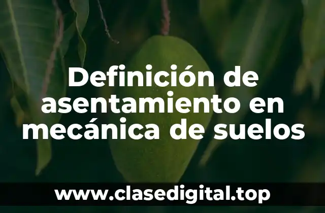 Definición de asentamiento en mecánica de suelos