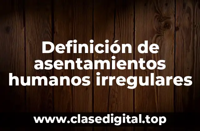 Definición técnica de asentamientos humanos irregulares