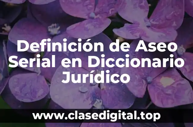 Definición de Aseo Serial en Diccionario Jurídico