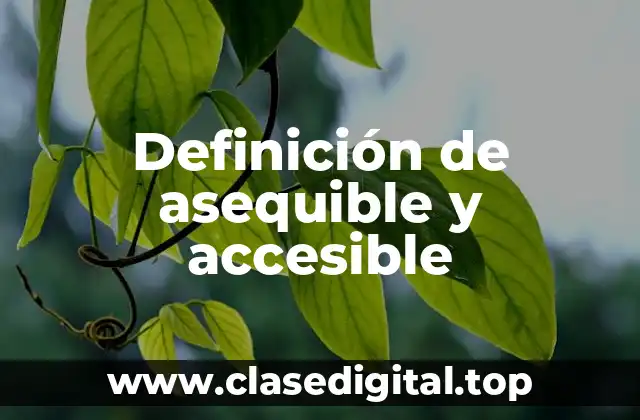 Definición de asequible y accesible
