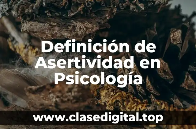 Definición de Asertividad en Psicología