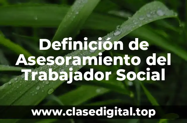 Definición de Asesoramiento del Trabajador Social