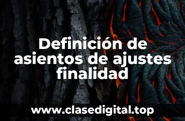 Definición de asientos de ajustes finalidad