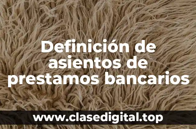 Definición de asientos de prestamos bancarios