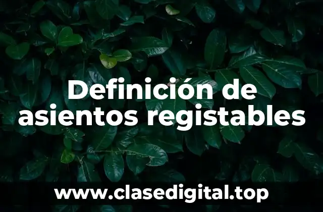 Definición de asientos registables