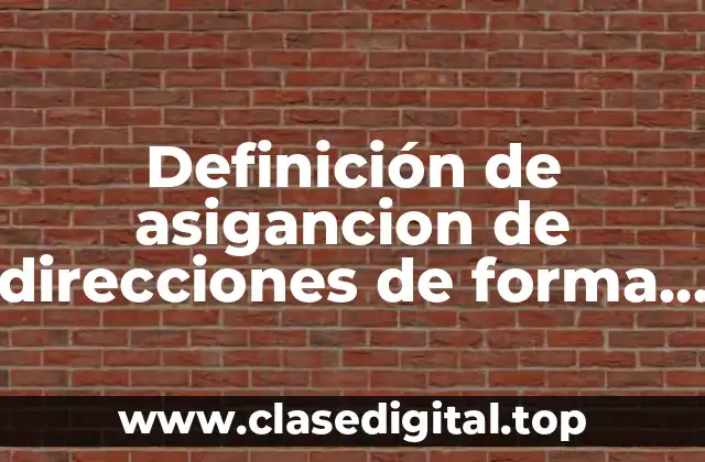 Definición de asigancion de direcciones de forma manual