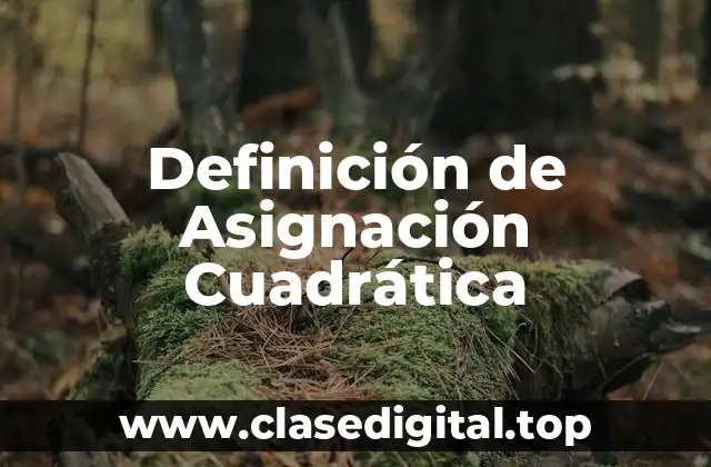 Definición de Asignación Cuadrática