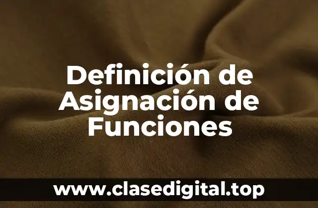 Definición de Asignación de Funciones