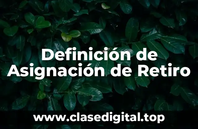 Definición de Asignación de Retiro