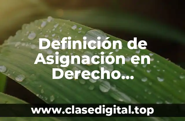 Definición de Asignación en Derecho Administrativo