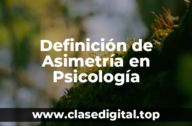 Definición de Asimetría en Psicología