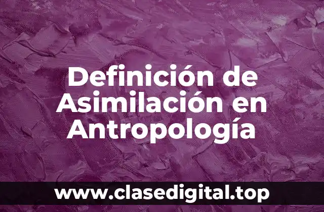 Definición de Asimilación en Antropología