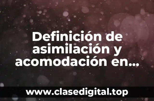 Definición de asimilación y acomodación en niños
