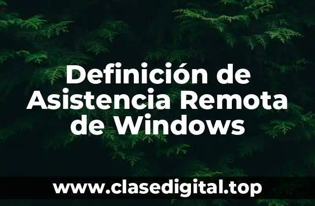 Definición de Asistencia Remota de Windows