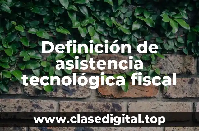 Definición de asistencia tecnológica fiscal