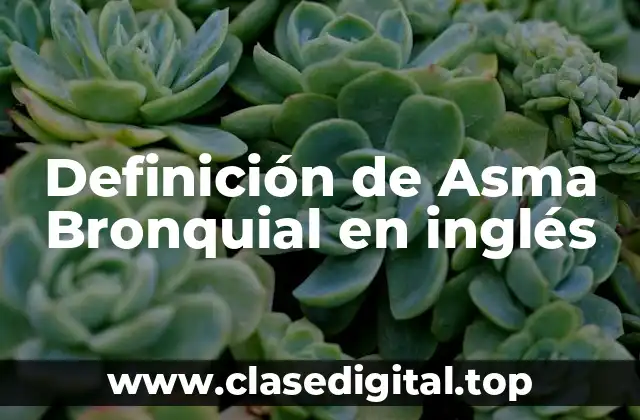 Definición de Asma Bronquial en inglés