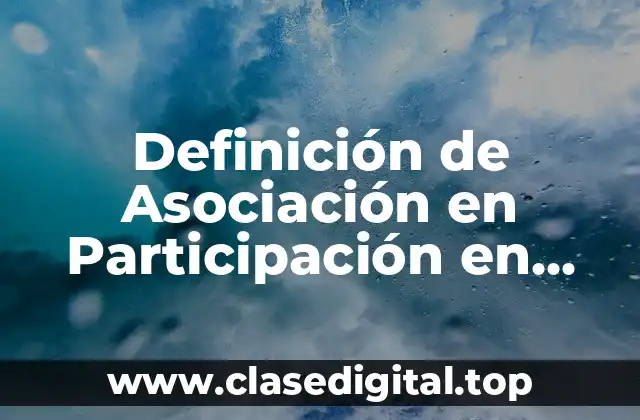 Definición de Asociación en Participación en Contabilidad